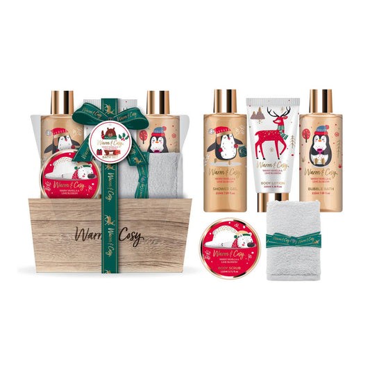 Coffret Bain “Warm & Cosy” 5pcs – Vanille & Fleur de Citron vert